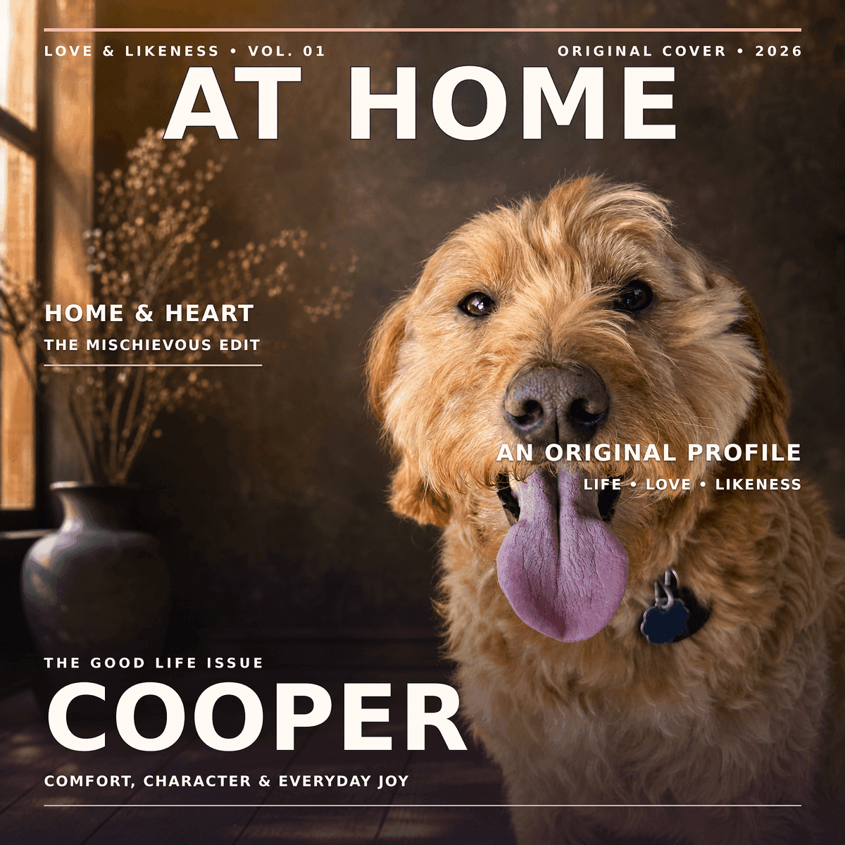 Magazine Cover custom pet portrait example