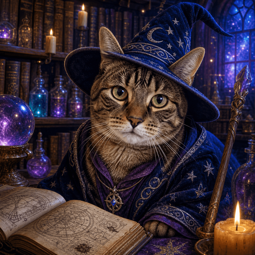 Wizard custom pet portrait example