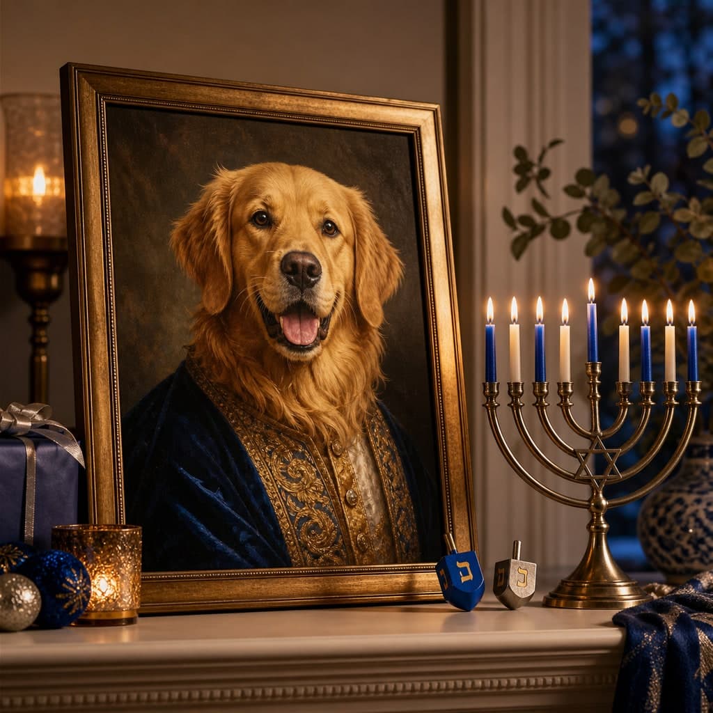 Hanukkah custom pet portrait gift inspiration