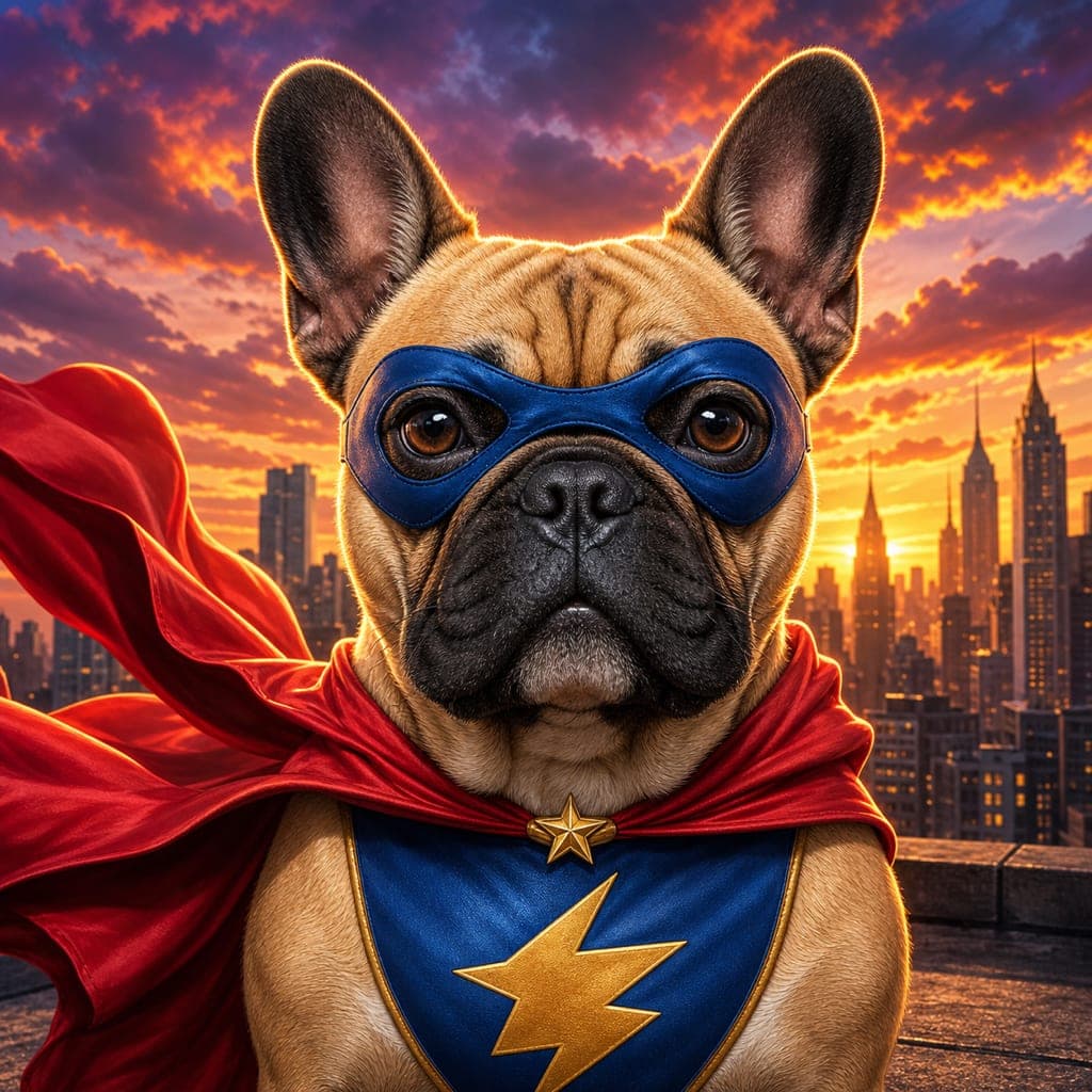 Custom AI portrait of a French Bulldog