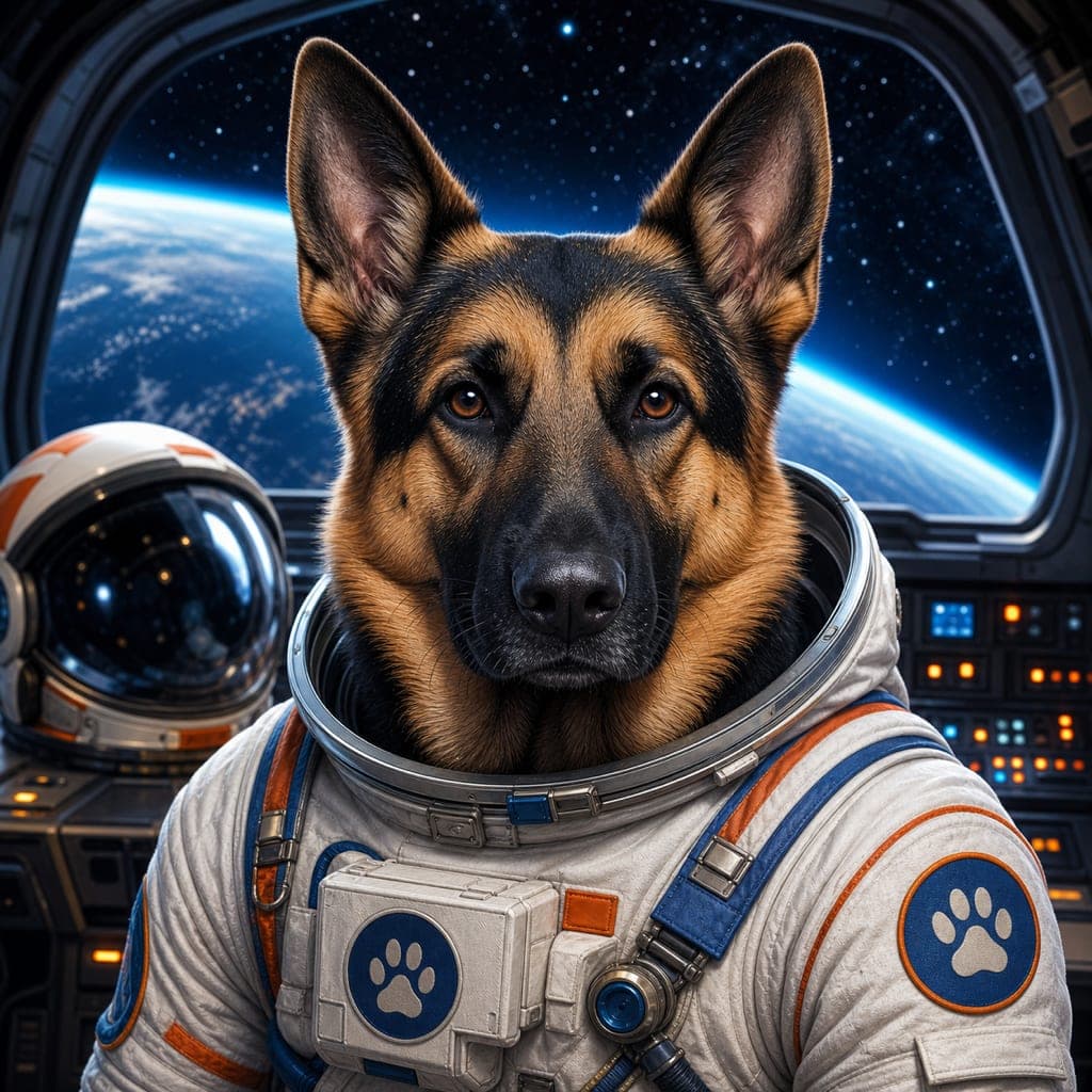 Custom AI portrait of a German Shepherd
