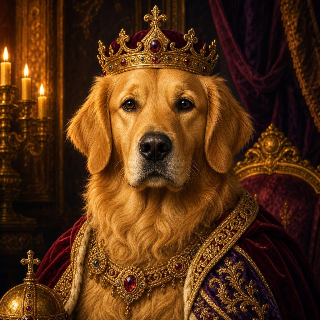 Custom AI portrait of a Golden Retriever