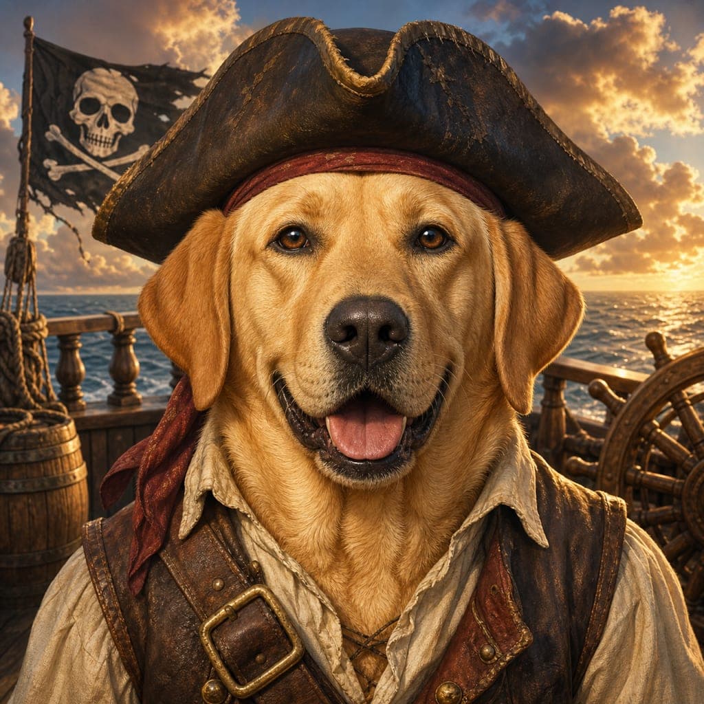 Custom AI portrait of a Labrador Retriever