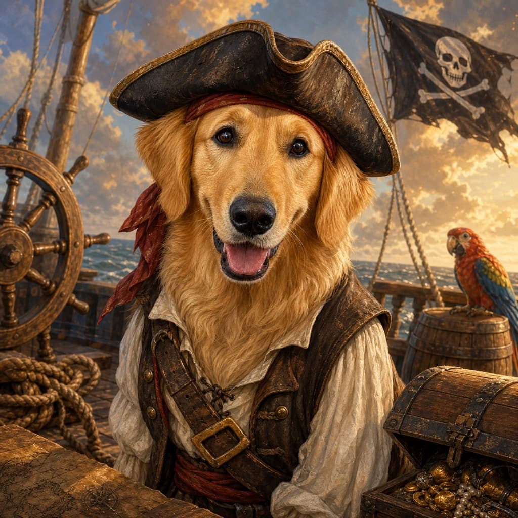 Pirate pet portrait example