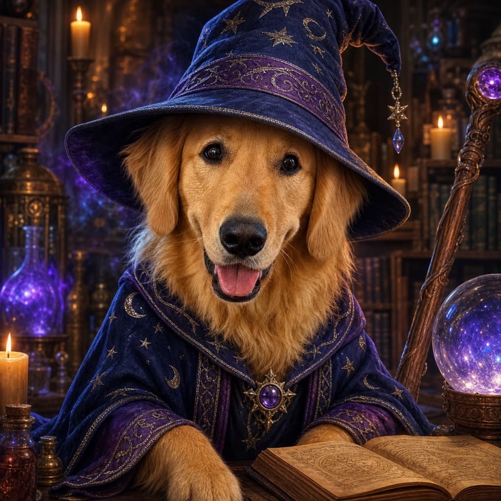 Wizard pet portrait example