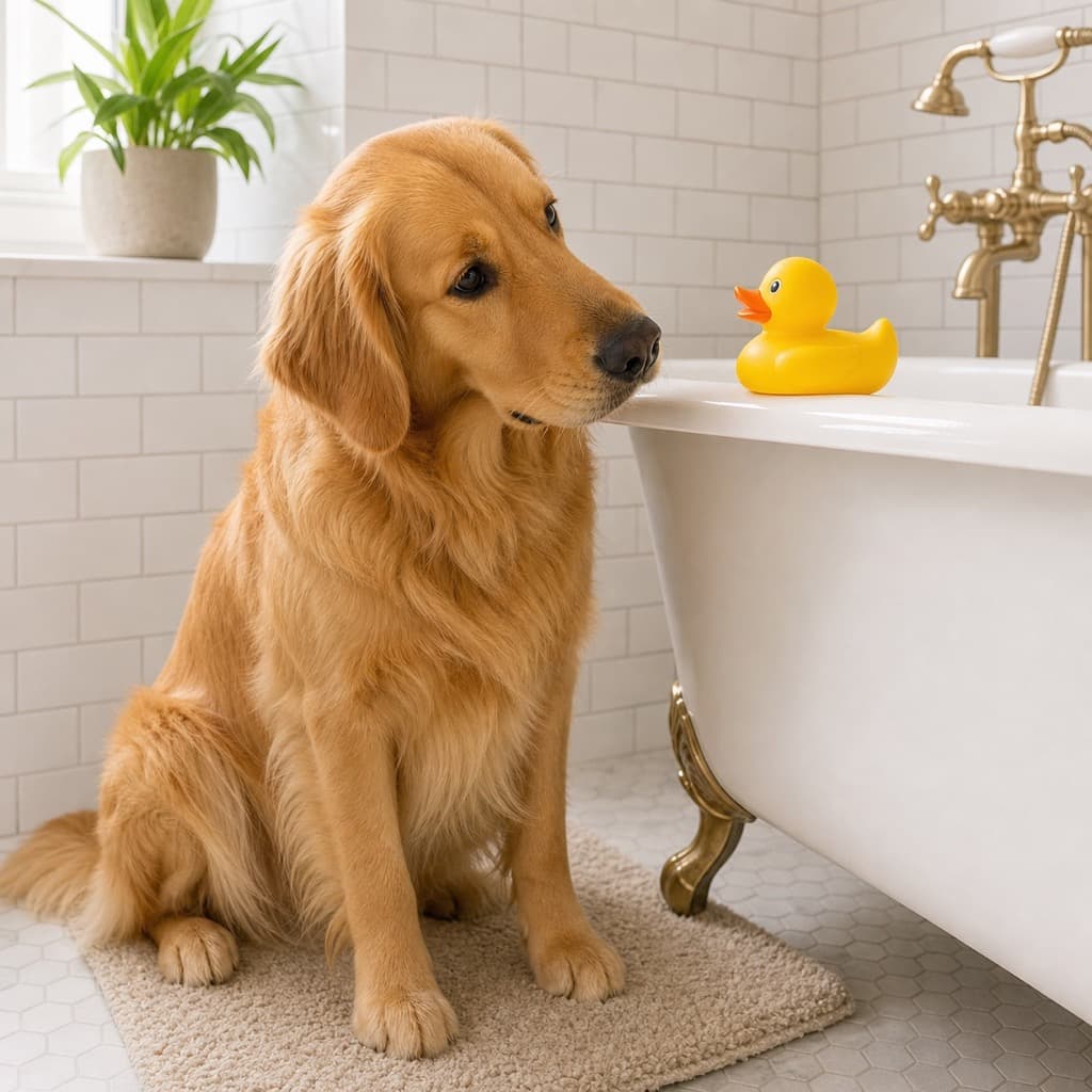 Rubber Duck pose option for Bath Time wall art