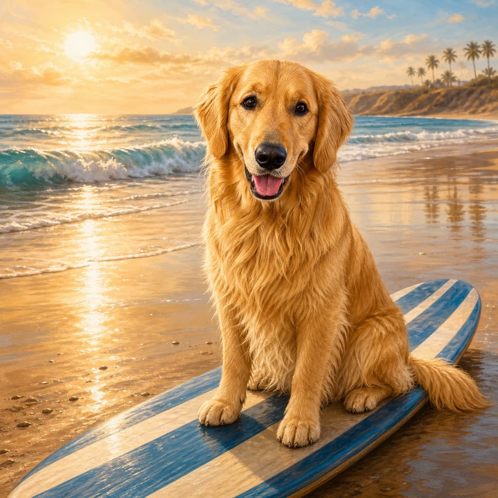 Surf's Up pose option for Beach House wall art