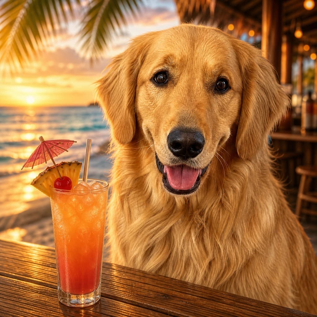 Tropical Drink pose option for Beach House wall art