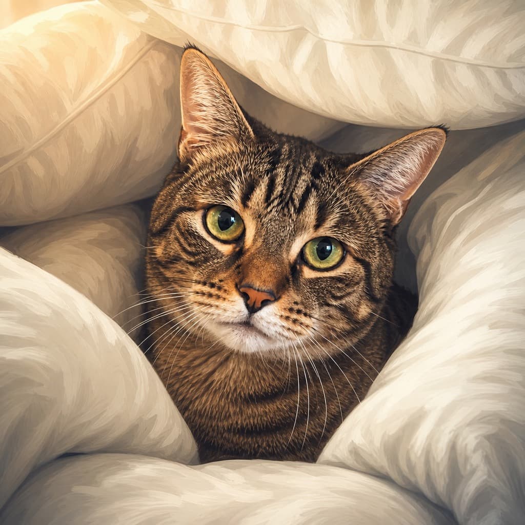 Cat as Pillow Fort — Sweet Dreams wall art panel 2