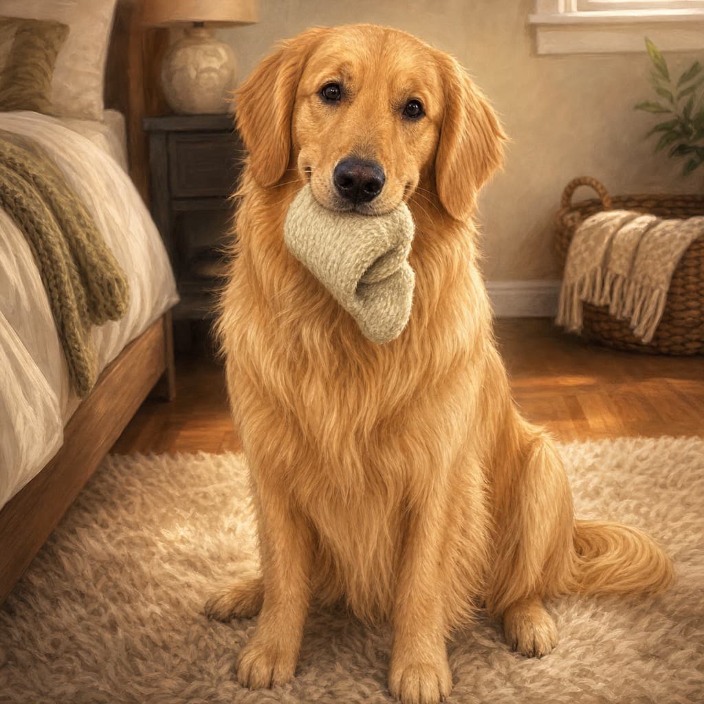 Sock Thief pose option for Sweet Dreams wall art