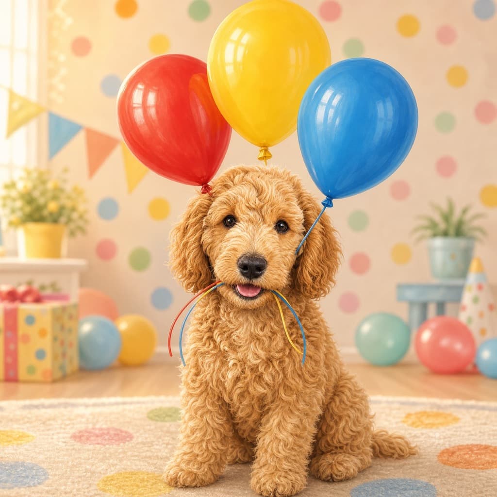 Balloon Wrangler pose option for Birthday & Gotcha Day wall art