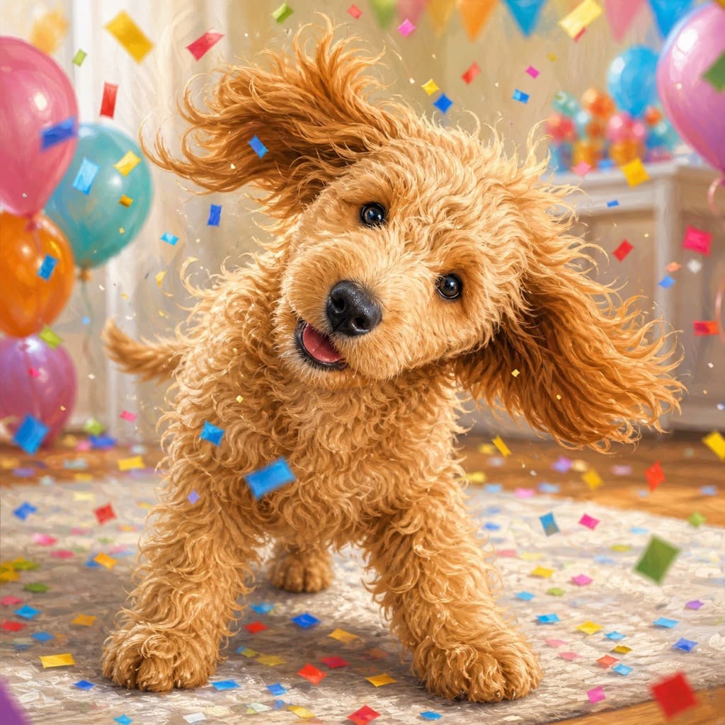 Confetti Storm pose option for Birthday & Gotcha Day wall art