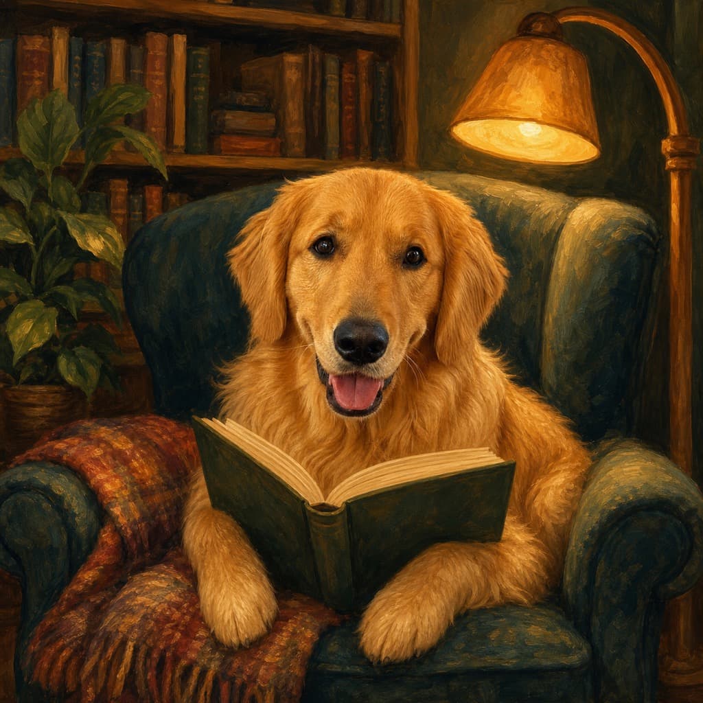 Book Club pose option for Cozy Evening wall art
