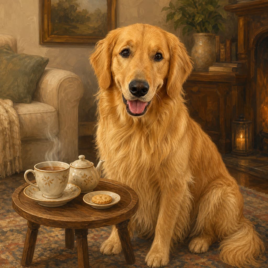 Tea Time pose option for Cozy Evening wall art