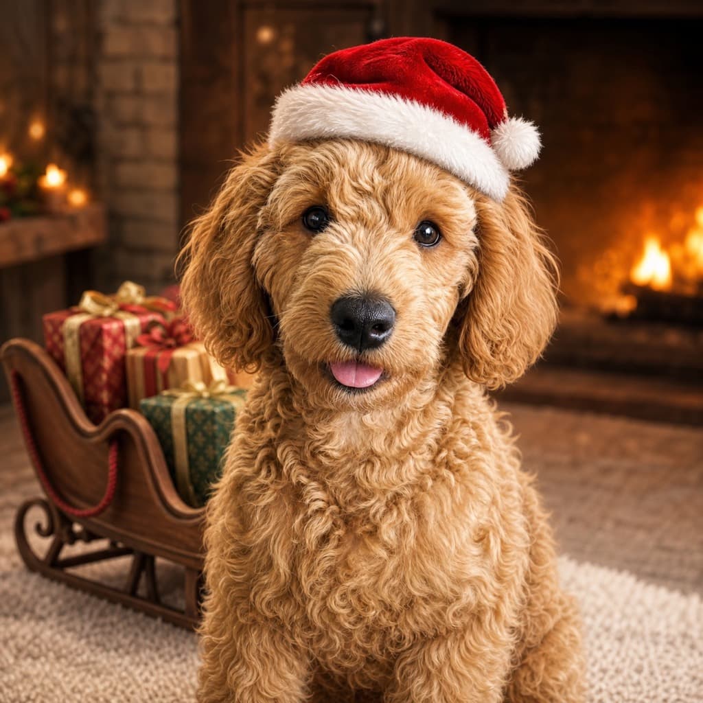 Christmas Pet Portraits wall art set example
