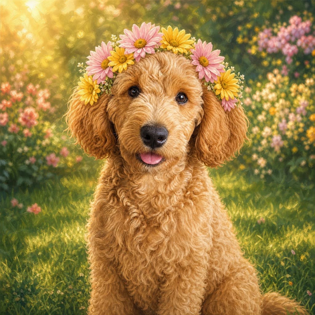 Custom Flower Pet Portrait Wall Art preview