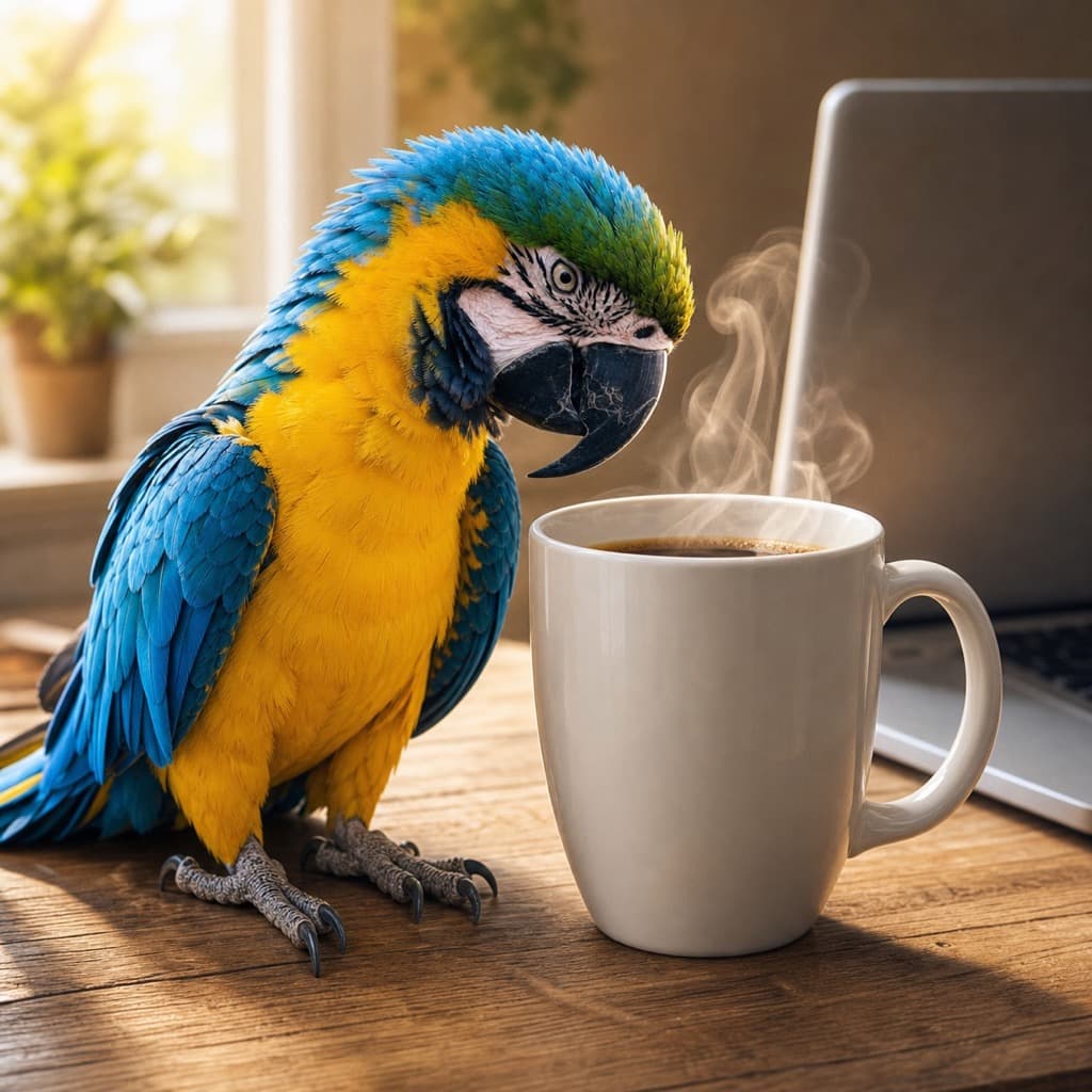 Bird as Coffee Break — Work From Home wall art panel 2