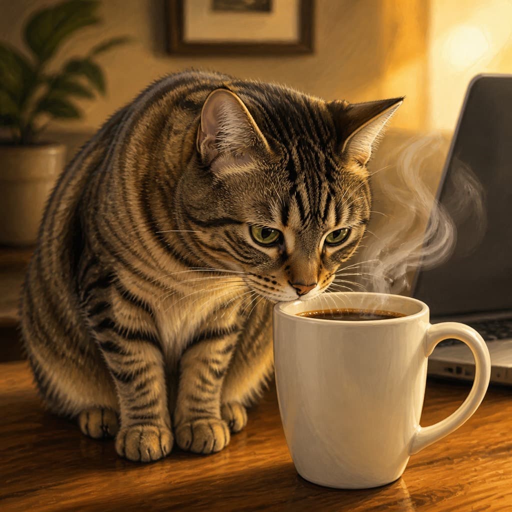 Cat as Coffee Break — Work From Home wall art panel 2