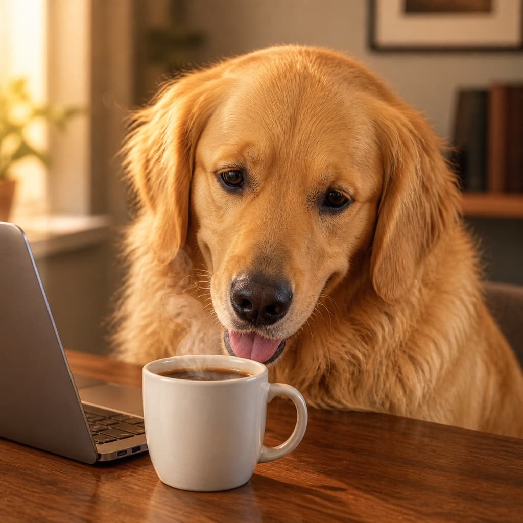 Coffee Break pose option for Work From Home wall art