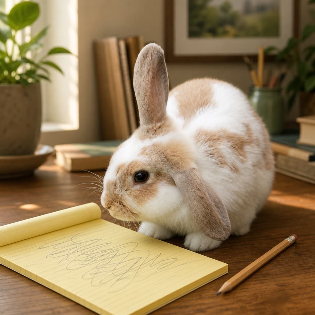 Rabbit as Deep Focus — Work From Home wall art panel 3