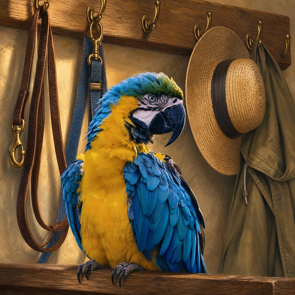 Bird as Leash Rack — Welcome Home wall art panel 2