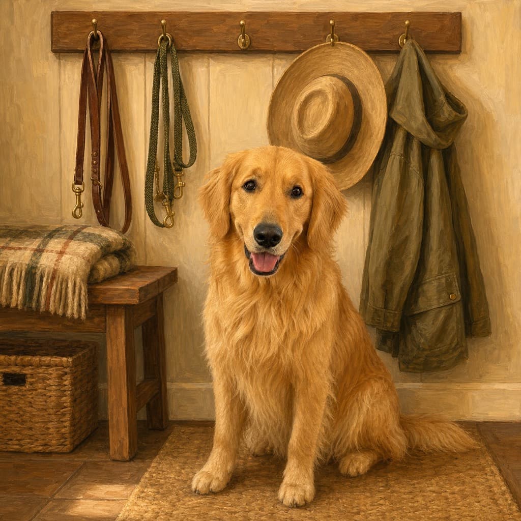 Leash Rack pose option for Welcome Home wall art