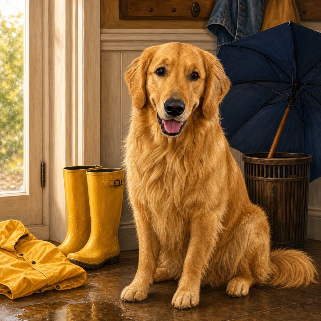 Rain Boots pose option for Welcome Home wall art