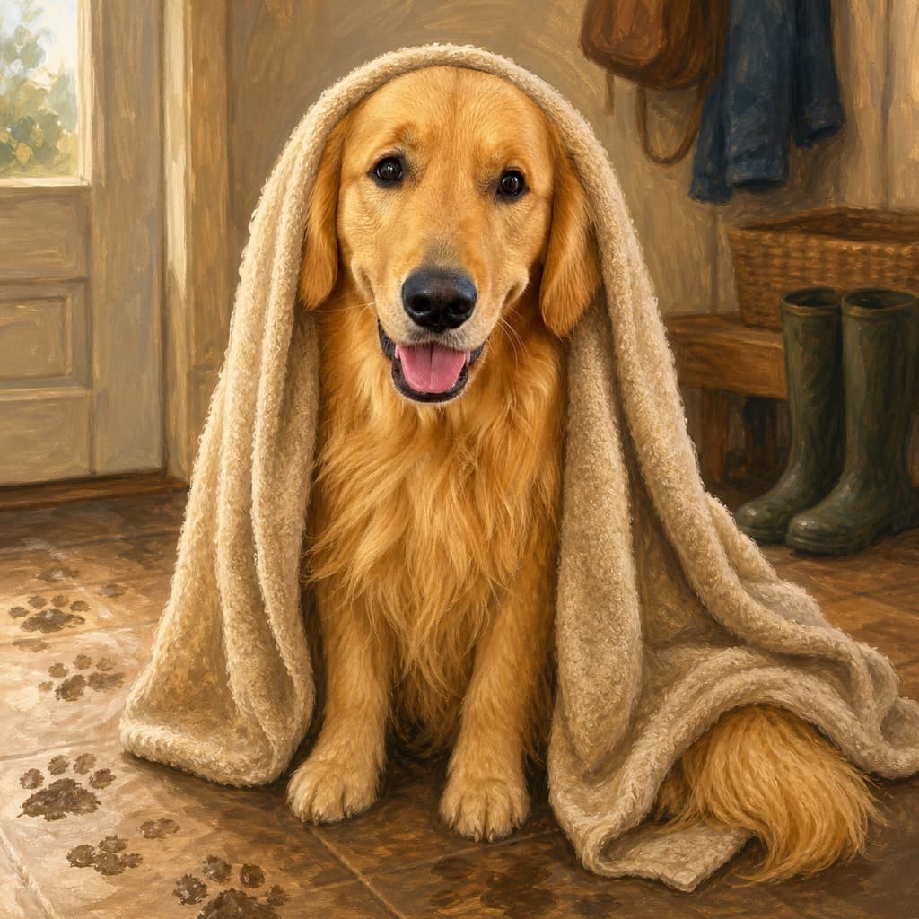 Towel Rubdown pose option for Welcome Home wall art