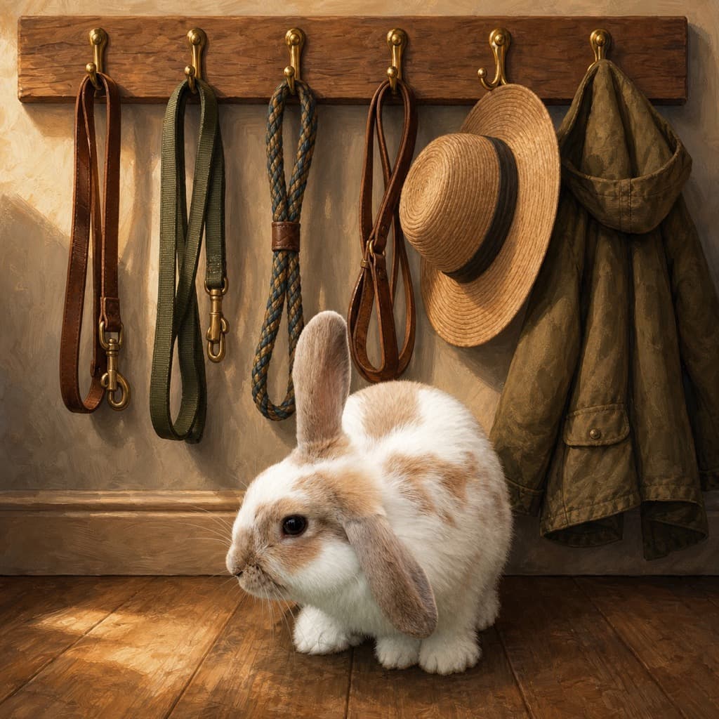 Rabbit as Leash Rack — Welcome Home wall art panel 2