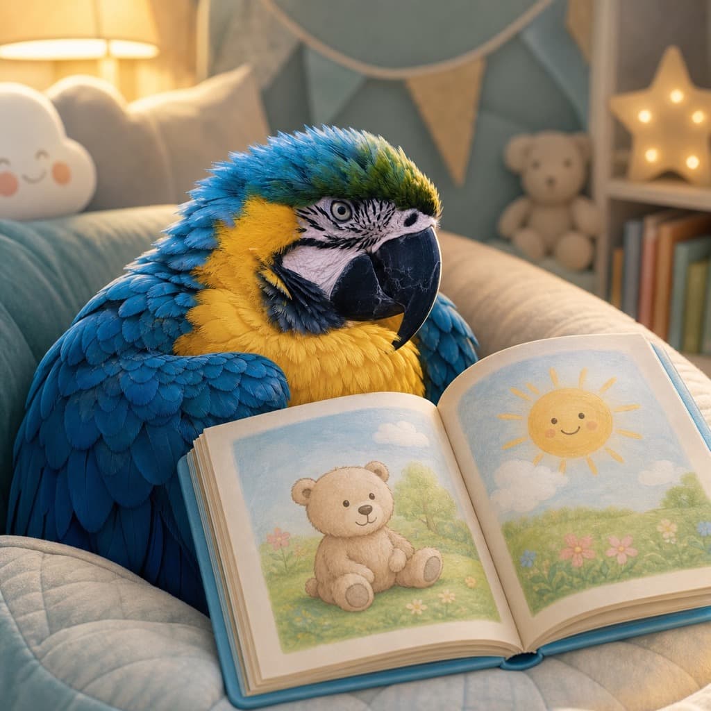 Bird as Storytime — Storybook wall art panel 3