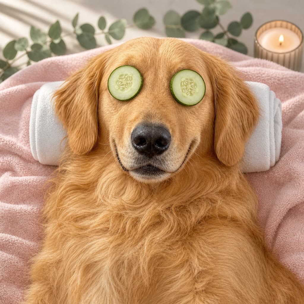 Cucumber Facial pose option for Spa Day wall art