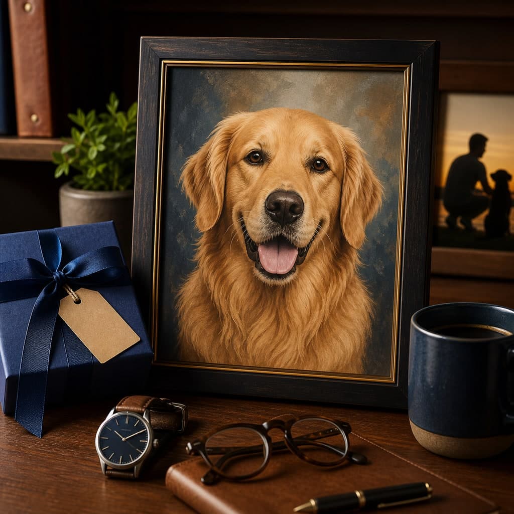 Father's Day custom pet portrait gift inspiration