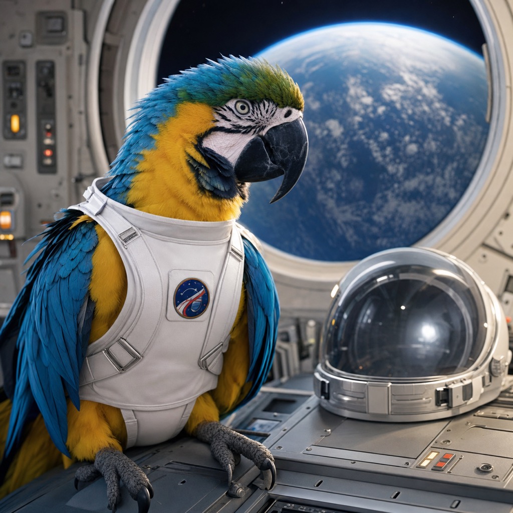 Astronaut pet portrait example 4