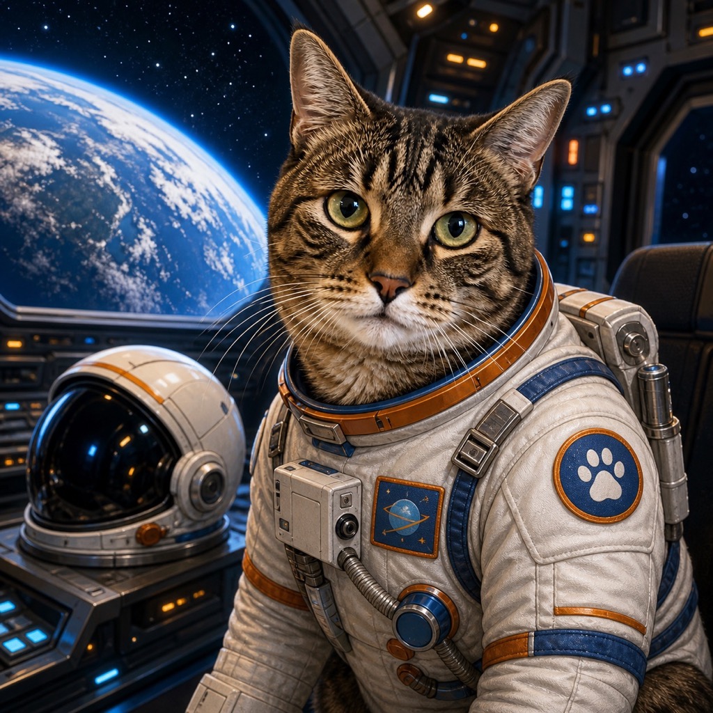 Astronaut pet portrait example 2