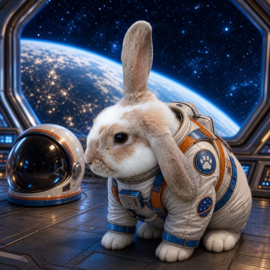 Astronaut pet portrait example 3