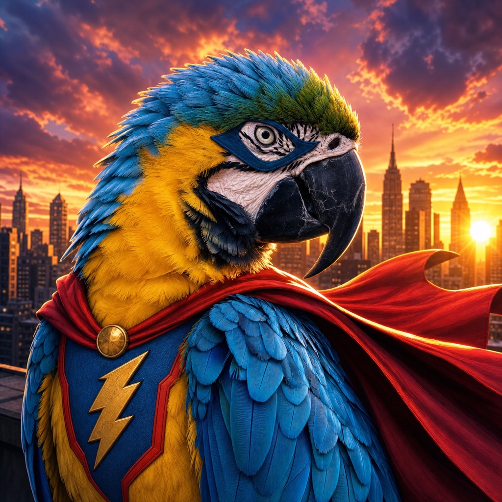 Comic Book Hero pet portrait example 4