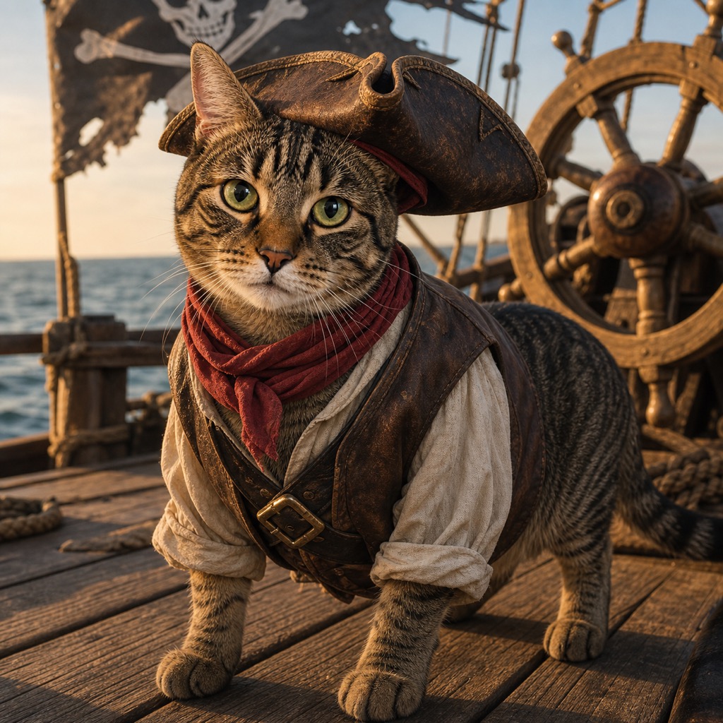 Pirate pet portrait example 2