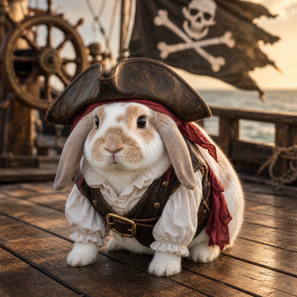 Pirate pet portrait example 3
