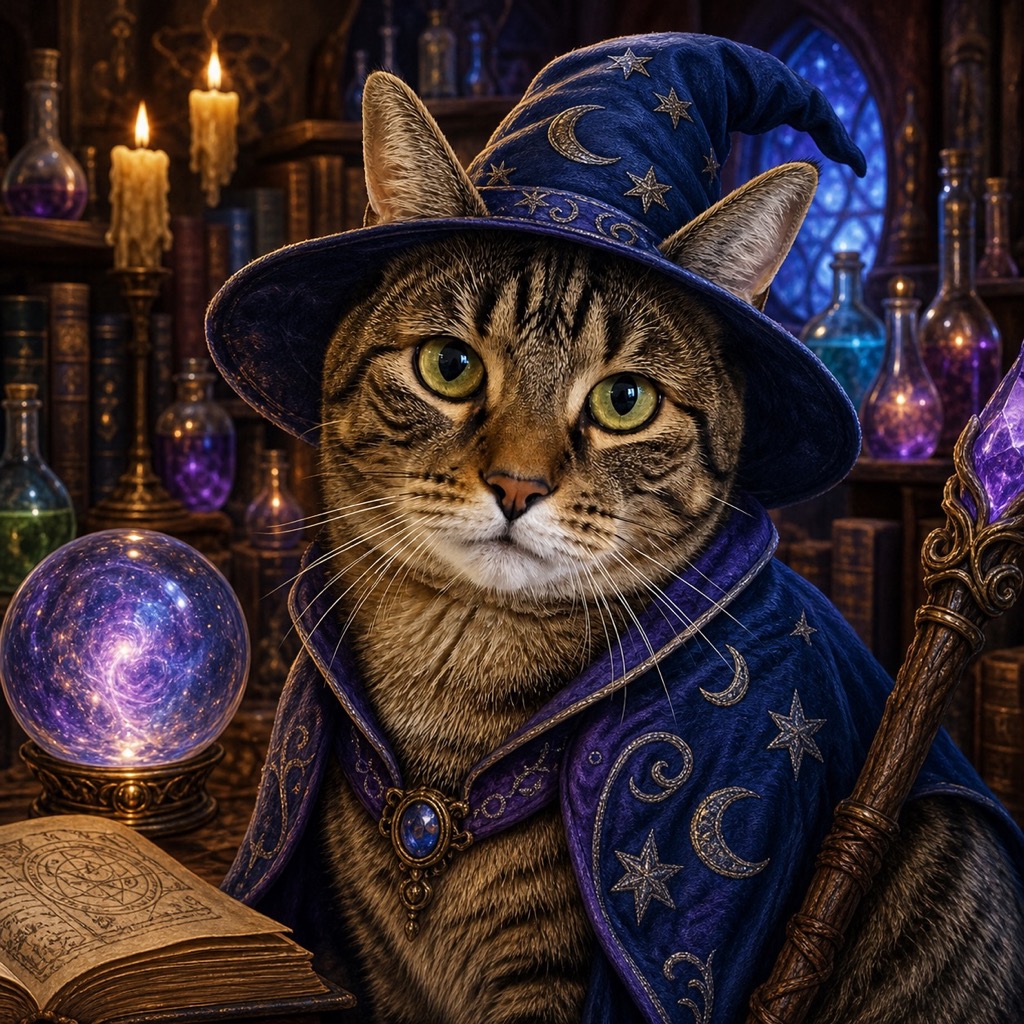 Wizard pet portrait example 2